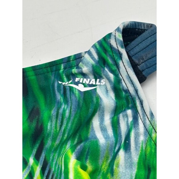 The Finals Girl’s Pipeline Super V-Back Swimsuit, Green/Black, Sz. 20 - Picture 6 of 10